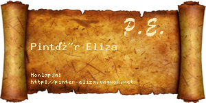 Pintér Eliza névjegykártya